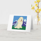 Carte Old English Sheepdog (Fleur jaune)