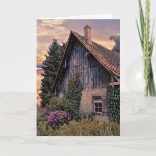 Carte Old European Home with sunrise