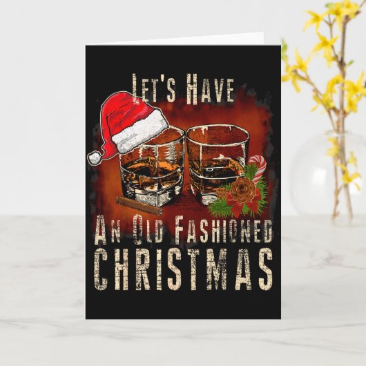 Carte Old Fashioned Whiskey Christmas - Bourbon Tail Dri (Fleur jaune)