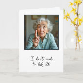 Carte Old Lady Birthday (Fleur jaune)