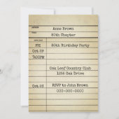 Carte Old Library 80th Birthday Party (Devant)