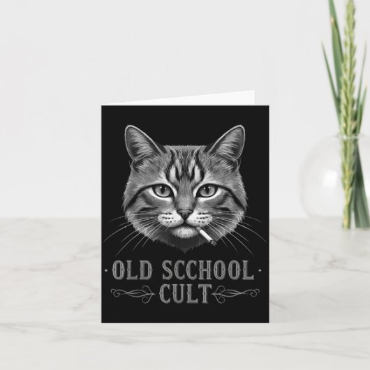 Carte Old Scchool Cult Funny Cat For Cool People And - F (Devant)