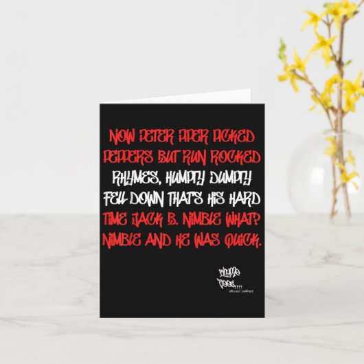 Carte Old School Rap Hip hop Peter Piper Citation 80s D (Fleur jaune)