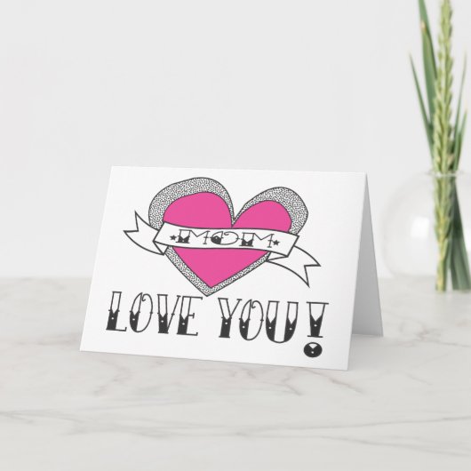 Carte Old School Tattoo Mother's Day Card (Devant)