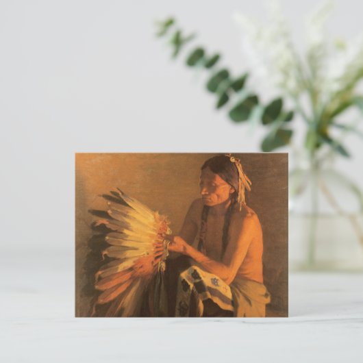 Carte Old War Bonnet par Joseph Henry Sharp (Debout devant)