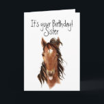 Carte Older Sister Birthday Horse Sticking out<br><div class="desc">Carte parfaite pour la soeur qui aime les chevaux et qui est plus âgée que vous.</div>