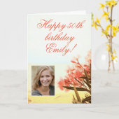 Carte Oleander Orange Fleur florale Photo 50e anniversai (Fleur jaune)