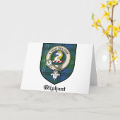 Carte Oliphant Clan Crest Badge Tartan (Fleur jaune)