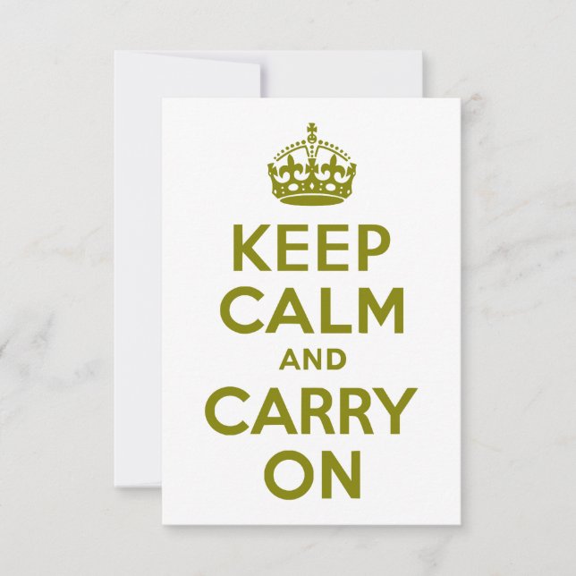 Carte Olive Gardez le calme et continuez (Devant)