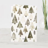 Carte Olive Green Noël Arbres Gold Parties scintillant C (Dos)