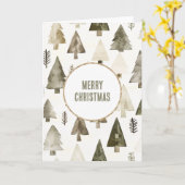 Carte Olive Green Noël Arbres Gold Parties scintillant C (Fleur jaune)