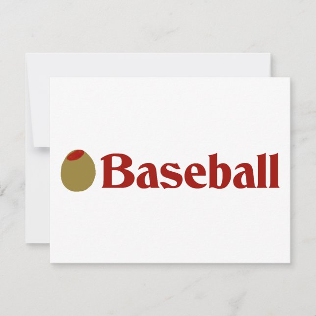 Carte Olive (I Love) Baseball (Devant)