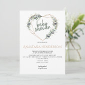Carte Olive sprigs-Baby shower Invitation. (Debout devant)