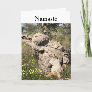 Carte Olive Tree in Yoga Position modifiable