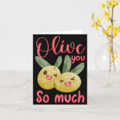 Carte Olive You So Much Funny Food Pun Baby  (Fleur jaune)