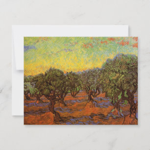Carte Oliveraie, ciel orange de Vincent van Gogh