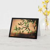 Carte Olives vertes sur une branche (Fleur jaune)