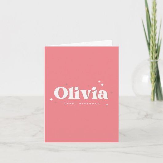 Carte Olivia | Happy Birthday Pink (Devant)