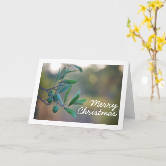 Carte Olivier avec Arrière - plan Bokeh (Fleur jaune)