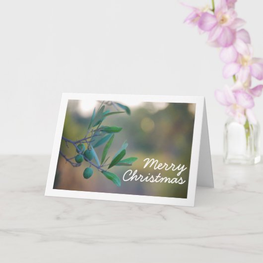 Carte Olivier avec fond Bokeh (Orchidée)