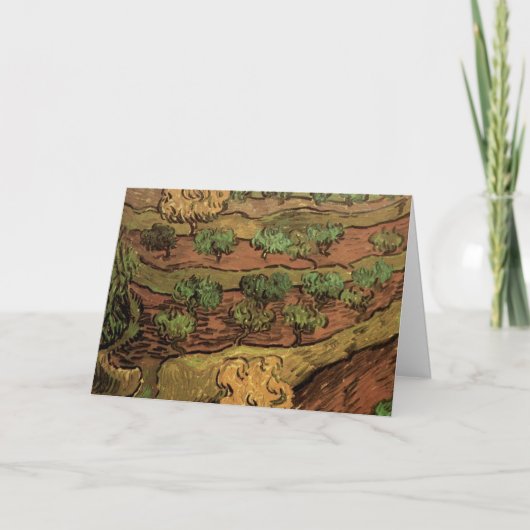 Carte Oliviers de Van Gogh contre la pente d'une colline (Devant)