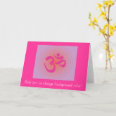 Carte Om, en rose et orange (Fleur jaune)