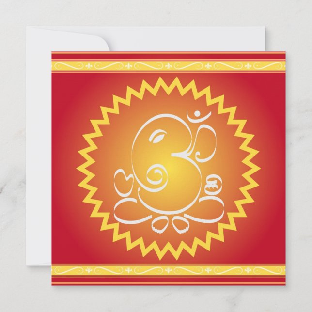 Carte Om Ganesha avec étoile jaune (Devant)