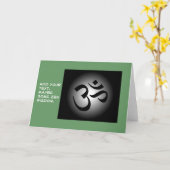 Carte OM indou - symbole de méditation (Fleur jaune)