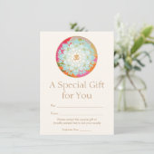 Carte Om Lotus Fleur Spirituelle Santé Certificat Cadeau (Debout devant)