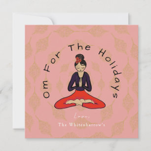 Carte Om pour les vacances de yoga Lotus et or en 