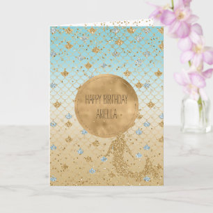 Carte Ombre de Parties scintillant brillante Mermaid Blu