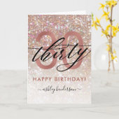 Carte Ombre de Parties scintillant chic 30e annive (Fleur jaune)