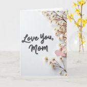 Carte ombre de script "Je t'aime maman" (Fleur jaune)