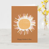 Carte Ombre Orange Brun Fête des Pères Soleil Plié (Fleur jaune)