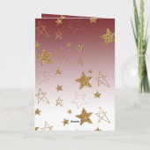 Carte Ombre Red Gold Parties scintillant Étoiles Noël (Dos)