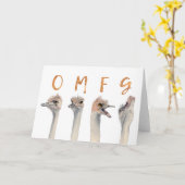 Carte OMFG C'est ton anniversaire | Oiseaux d'autruche a (Fleur jaune)