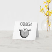 Carte OMG Cute and Funny Illustrated Fish Note Car (Fleur jaune)