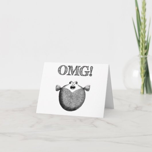 Carte OMG Cute and Funny Illustrated Fish Note Car (Devant)