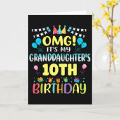 Carte Omg Its My Granddaughters 10th Birthday Sweet 10 Y (Fleur jaune)