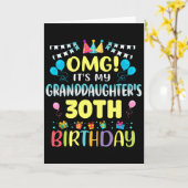 Carte Omg Its My Granddaughters 30th Birthday Sweet 30 Y (Fleur jaune)