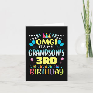 Carte Omg Son My Grandsons 3e Anniversaire Sweet 3 Ans O