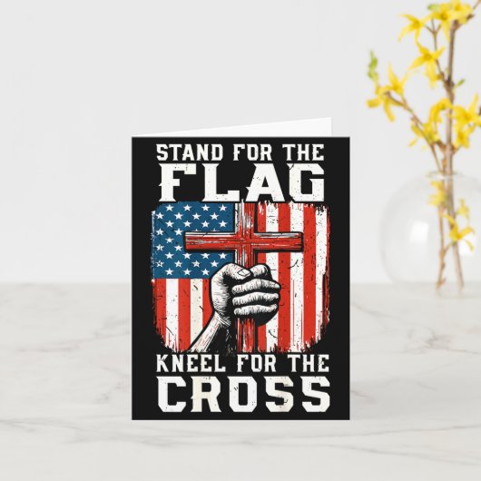 Carte On-back Stand For Flag Kneel Cross Patriotic Chris (Fleur jaune)