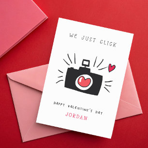 Carte On clique juste Camera Classroom Valentine's Day