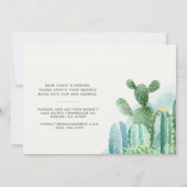 Carte On déplace les cactus d'aquarelle Changement d'adr (Dos)