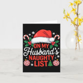 Carte On My Husbands Naughty List Christmas (Fleur jaune)
