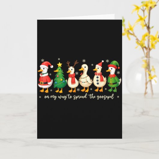 Carte On My Way To Spread The Gospel Funny Goose Christi (Fleur jaune)