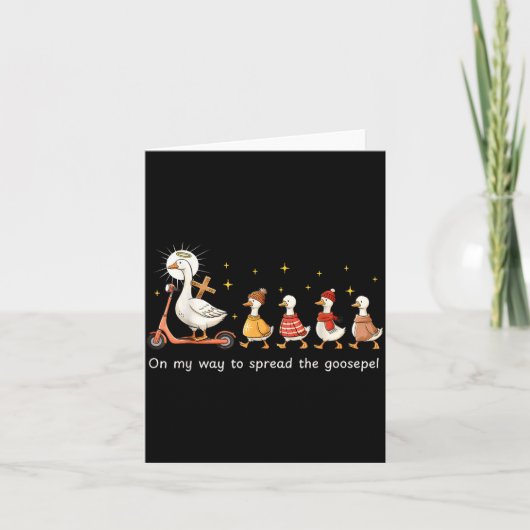 Carte On My Way To Spread The Gospel Funny Goose Christi (Devant)