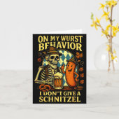 Carte On My Wurst Behavior Funny Skeleton And Dog (Fleur jaune)