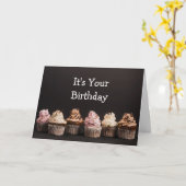 Carte On ne peut pas être triste Cupcake Anniversaire Hu (Fleur jaune)