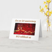Carte ON *OUR1st ANNIVERSARY* CELEBRATE *US* CARD (Fleur jaune)
